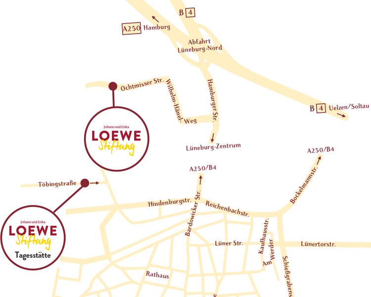 Anfahrtsplan der Loewe-Stiftung